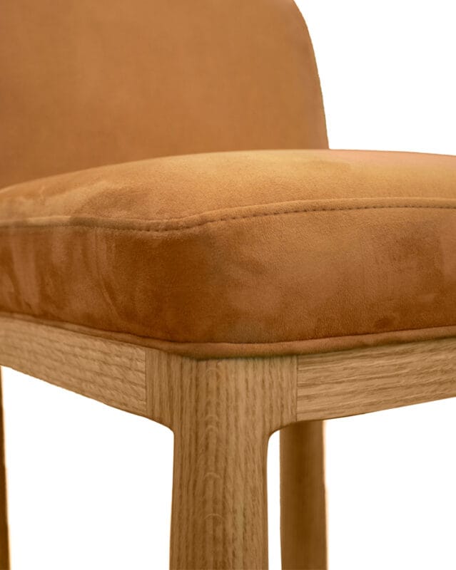 Curve Back Fabric Hardwood Chair | CH056