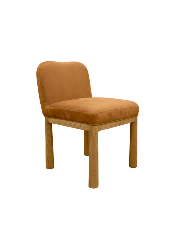 Curve Back Fabric Hardwood Chair | CH056
