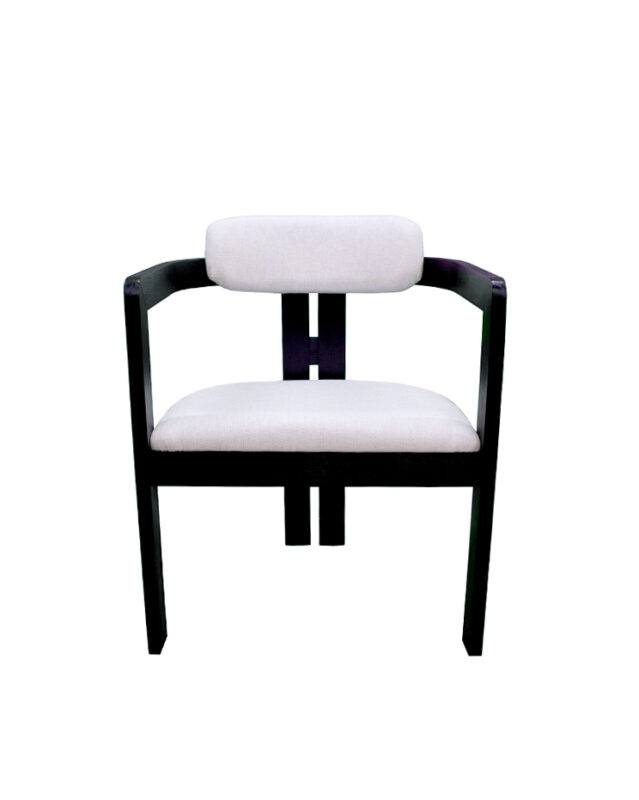 Rectilinear Armrest Fabric Hardwood Chair