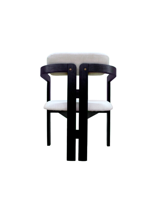 Rectilinear Armrest Fabric Hardwood Chair | CH043