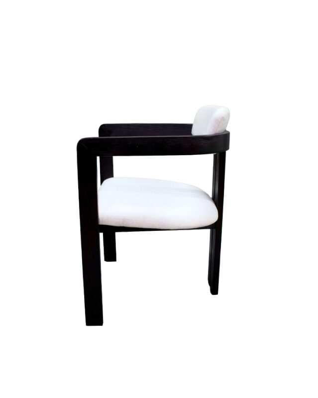 Rectilinear Armrest Fabric Hardwood Chair | CH043