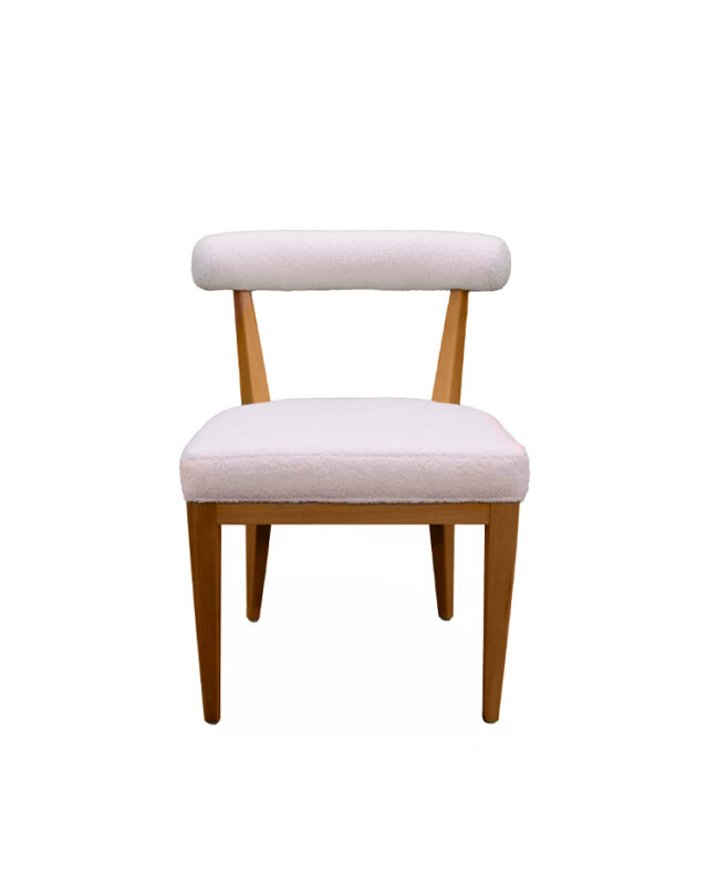 Round Back Fabric Hardwood Chair