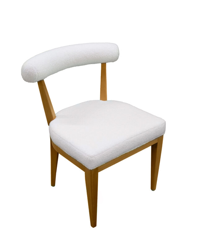 Round Back Fabric Hardwood Chair | CH051