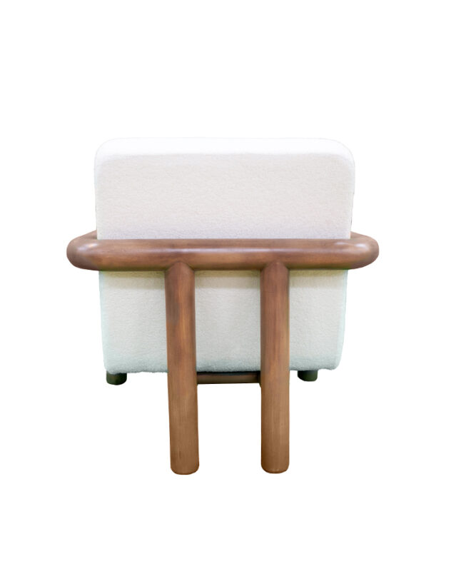 Rounded Arm Fabric Hardwood Lounge Chair | TC048