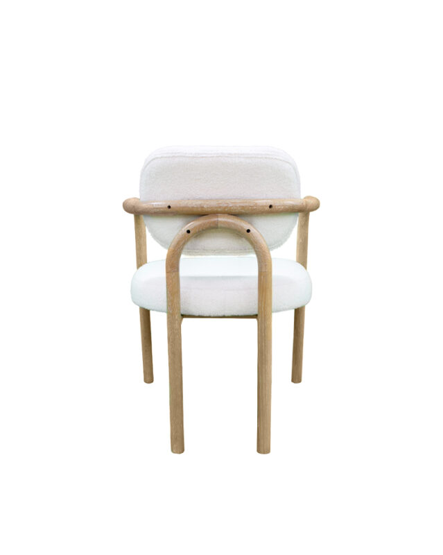 Rounded Frame Fabric Hardwood Chair | CH041