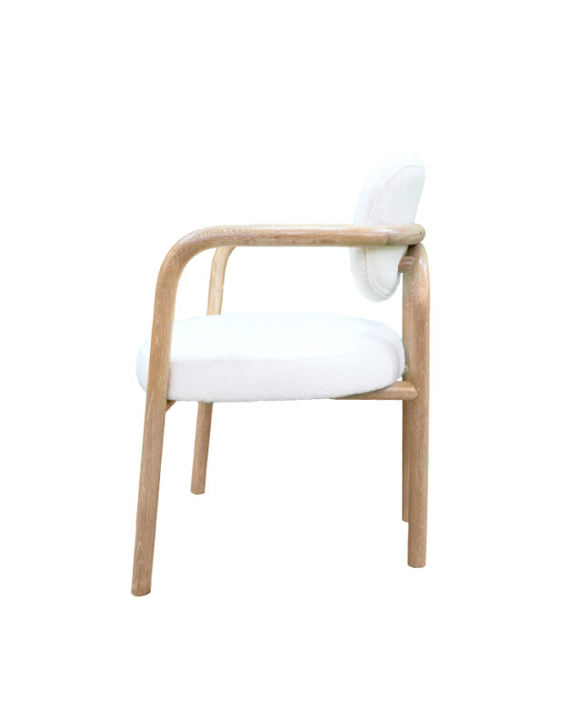 Rounded Frame Fabric Hardwood Chair | CH041