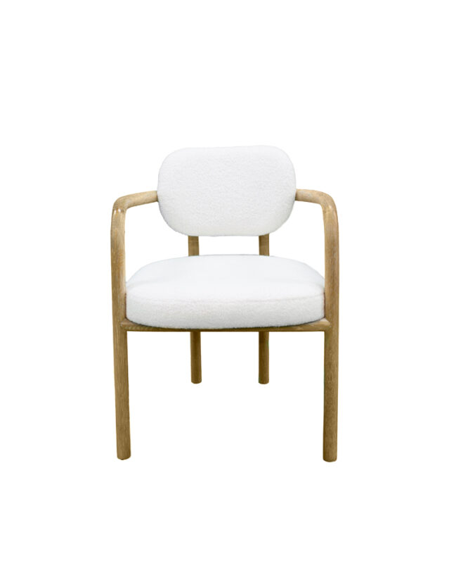 Rounded Frame Fabric Hardwood Chair