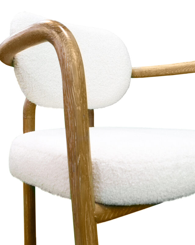 Rounded Frame Fabric Hardwood Chair | CH041
