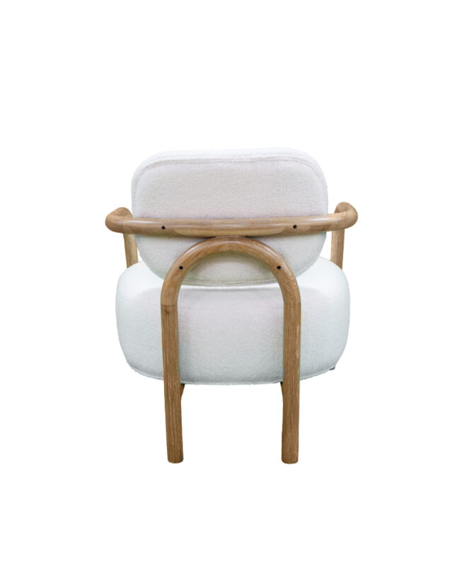 Rounded Frame Fabric Hardwood Lounge Chair | TC049