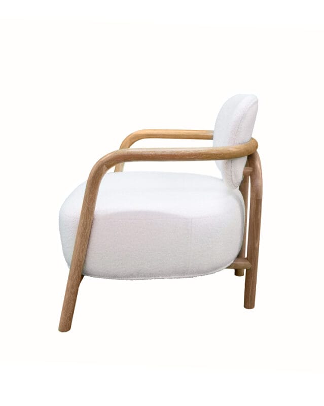 Rounded Frame Fabric Hardwood Lounge Chair | TC049