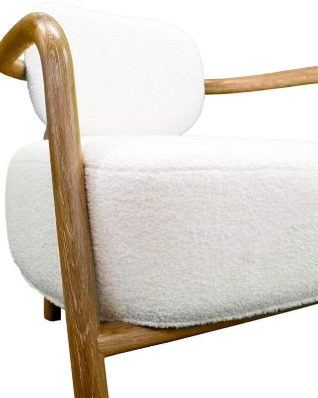 Rounded Frame Fabric Hardwood Lounge Chair | TC049