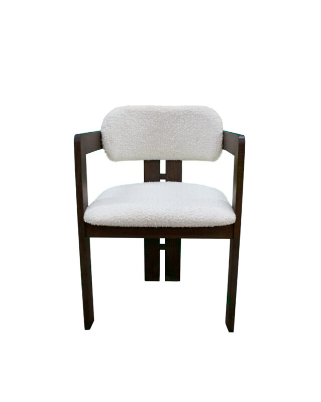 Wide Back Fabric Hardwood Chair
