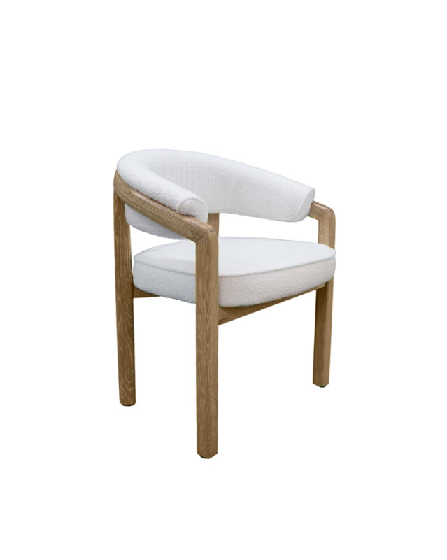 Wrap Arm Fabric Hardwood Chair | CH018