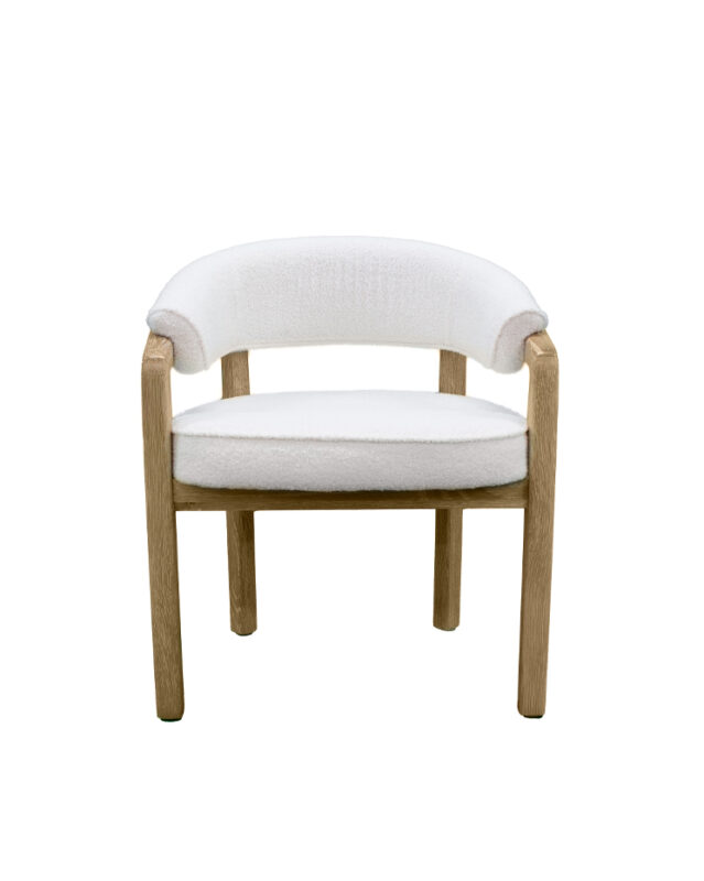 Wrap Arm Fabric Hardwood Chair