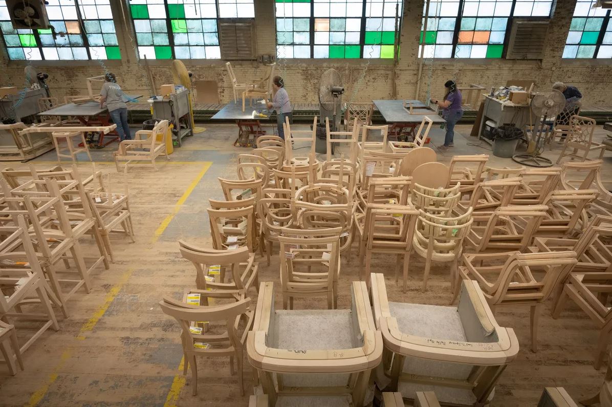 Actual production floor at a sofa factory Vietnam, showing real manufacturing scale and transparency for B2B buyers