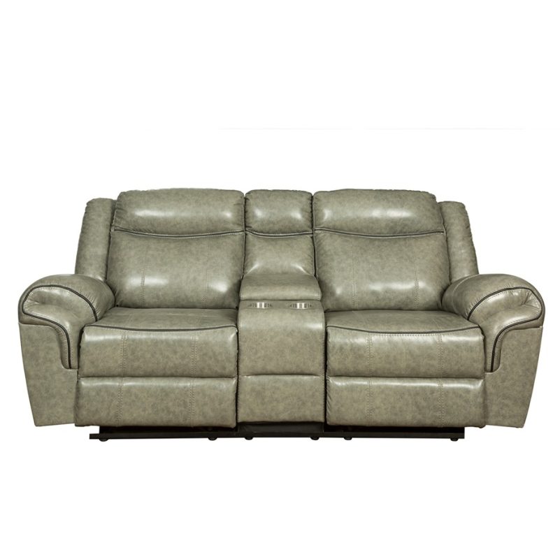PU Leather Reclining 2-Seater Sofa with Power Console and Cup Holders | MS002A