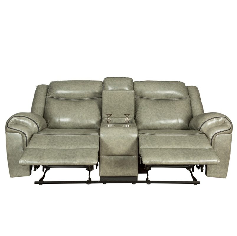 PU Leather Reclining 2-Seater Sofa with Power Console and Cup Holders | MS002A