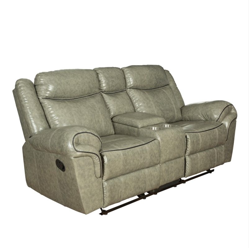 PU Leather Reclining 2-Seater Sofa with Power Console and Cup Holders | MS002A