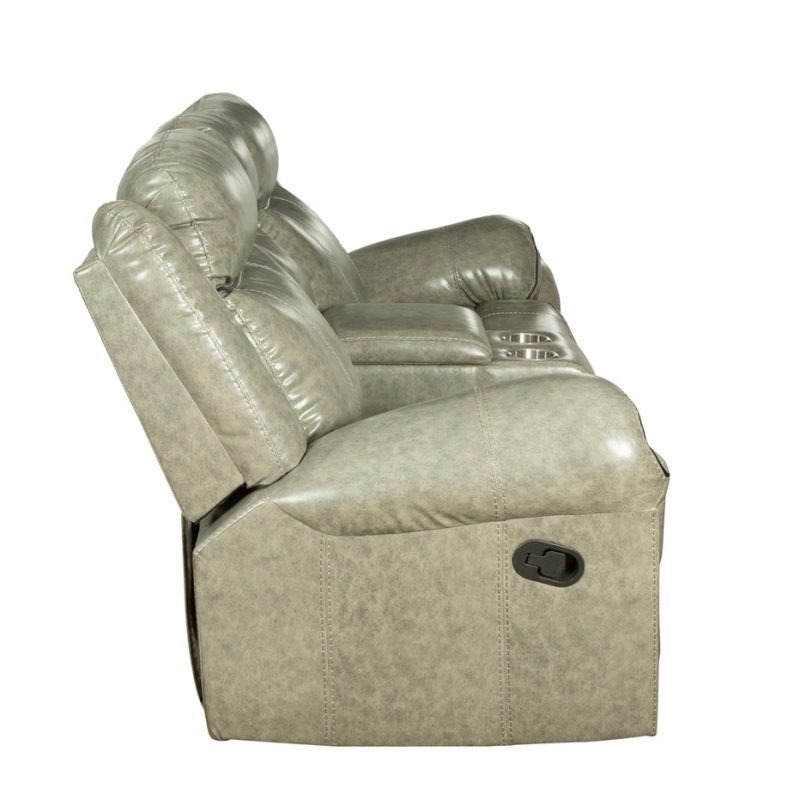 PU Leather Reclining 2-Seater Sofa with Power Console and Cup Holders | MS002A