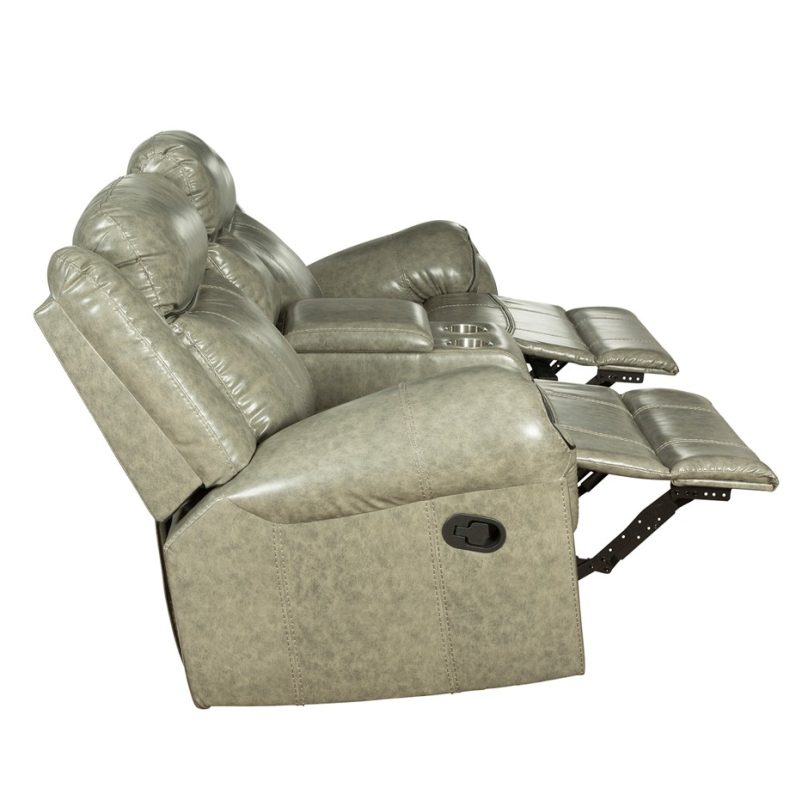 PU Leather Reclining 2-Seater Sofa with Power Console and Cup Holders | MS002A