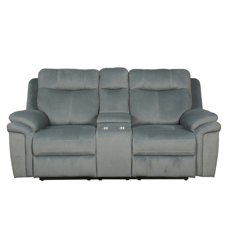 Fabric Reclining 2-Seater Sofa with Center Console and Cup Holders | MS003A