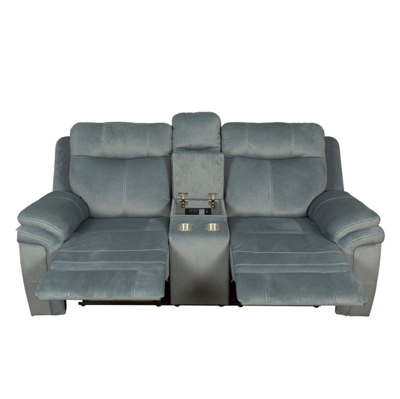 Fabric Reclining 2-Seater Sofa with Center Console and Cup Holders | MS003A
