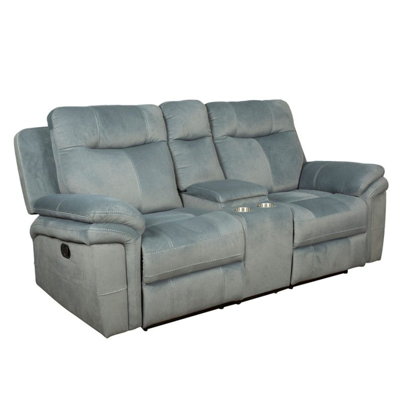 Fabric Reclining 2-Seater Sofa with Center Console and Cup Holders | MS003A