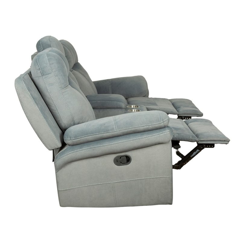 Fabric Reclining 2-Seater Sofa with Center Console and Cup Holders | MS003A