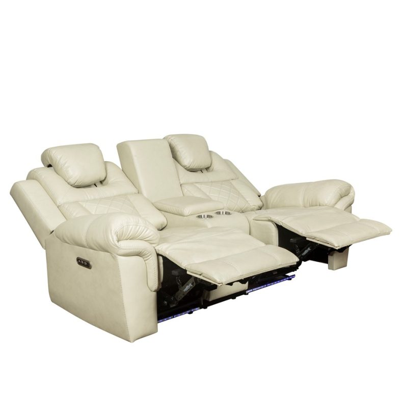 PU Leather Power Reclining 2-Seater Sofa with Speaker Console and Cup Holders | MS004A