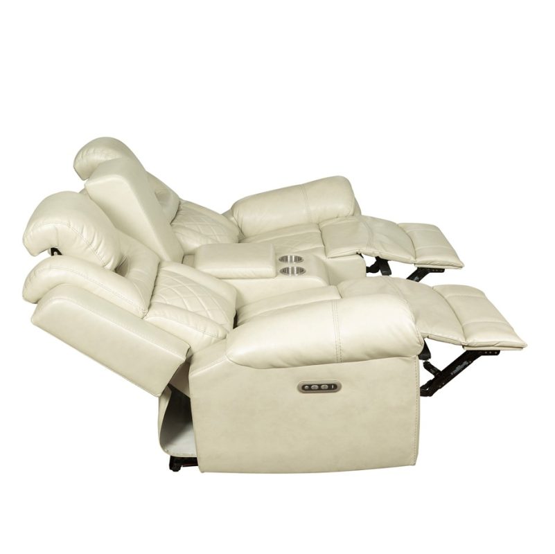 PU Leather Power Reclining 2-Seater Sofa with Speaker Console and Cup Holders | MS004A