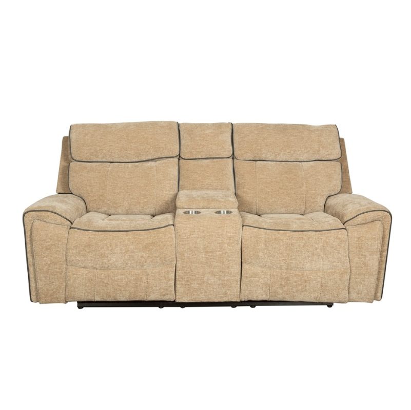Fabric Reclining 2-Seater Sofa with Contrast Piping and Center Console | MS005A