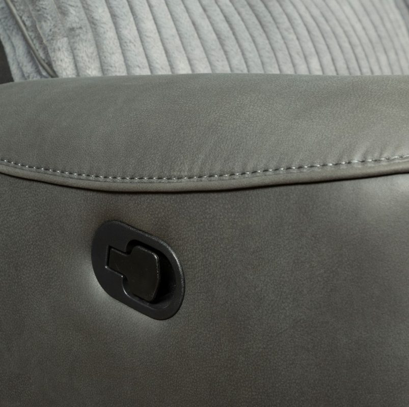 Fabric and PU Leather Reclining 2-Seater Sofa with Power Console and Cup Holders | MS009A