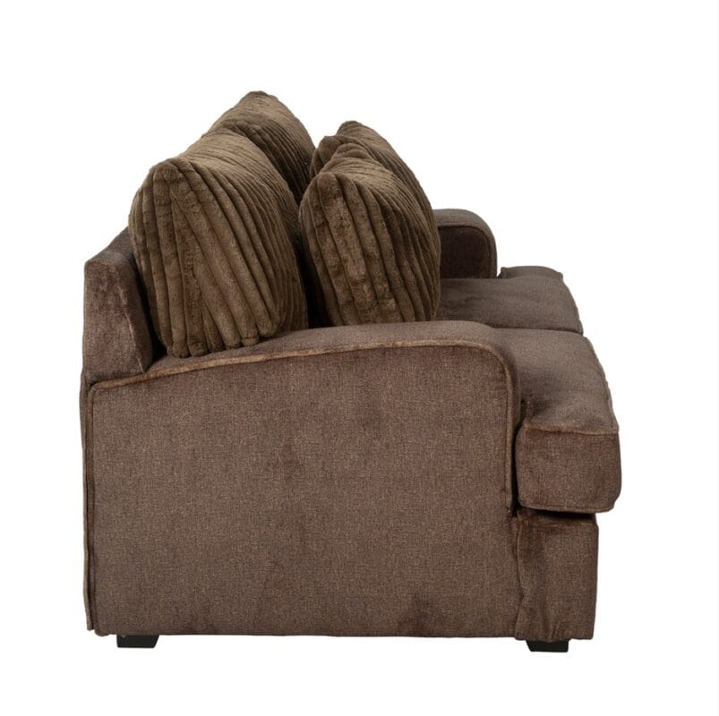 Textured Fabric Love Seat with Ribbed Cushion Geometry | TSF002A