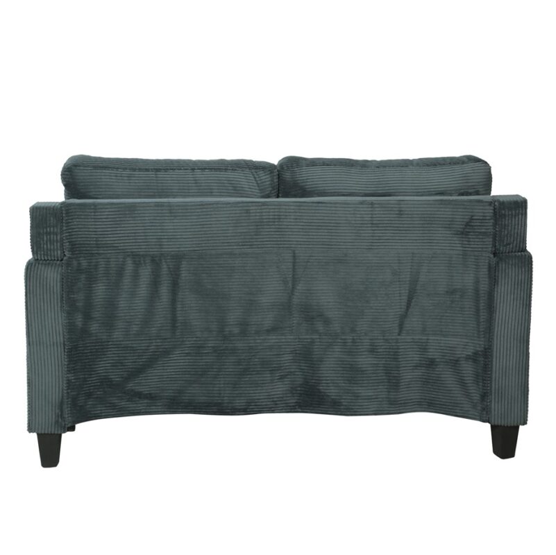 Structured Corduroy Fabric Love Seat with Linear Arm Frame | TSF004A