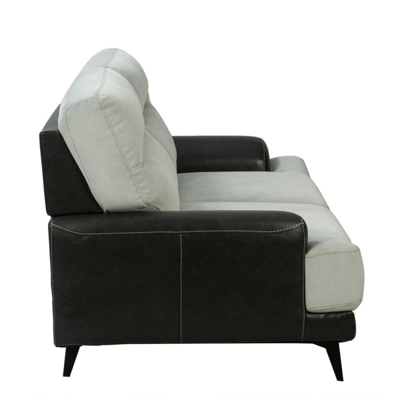 Dual-Tone Fabric and PU Leather Love Seat with Angular Base | TSF005A