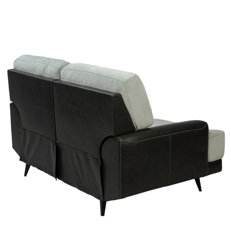 Dual-Tone Fabric and PU Leather Love Seat with Angular Base | TSF005A