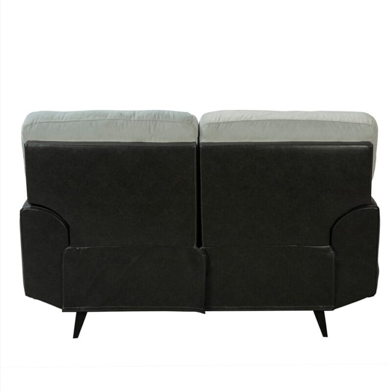 Dual-Tone Fabric and PU Leather Love Seat with Angular Base | TSF005A
