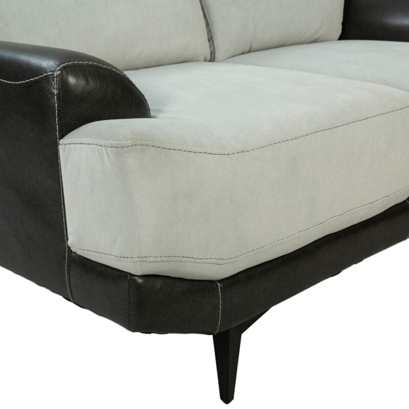 Dual-Tone Fabric and PU Leather Love Seat with Angular Base | TSF005A