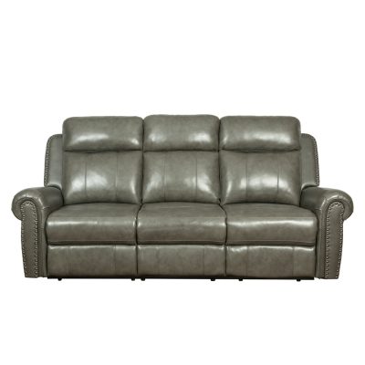 PU Leather 3-Seater Reclining Sofa with Fold-Down Center Console and Rolled Arms | MS001B