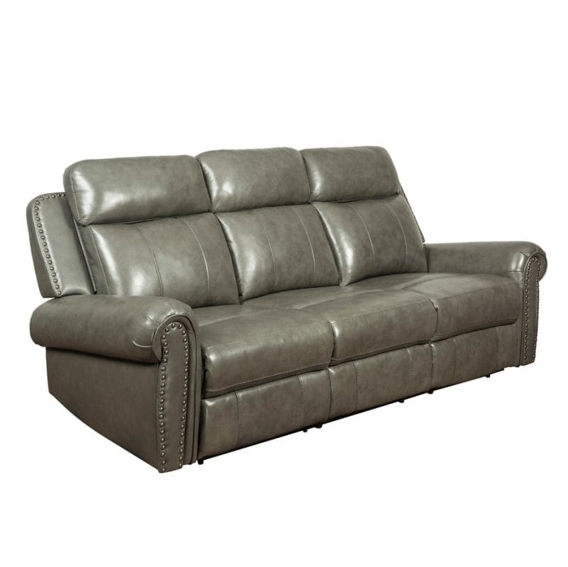 PU Leather 3-Seater Reclining Sofa with Fold-Down Center Console and Rolled Arms | MS001B