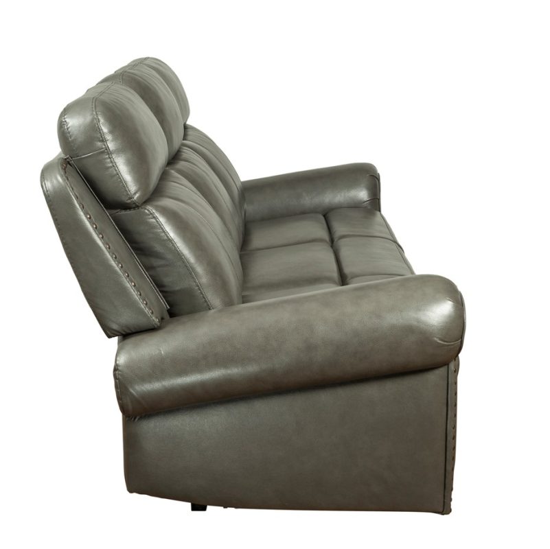PU Leather 3-Seater Reclining Sofa with Fold-Down Center Console and Rolled Arms | MS001B