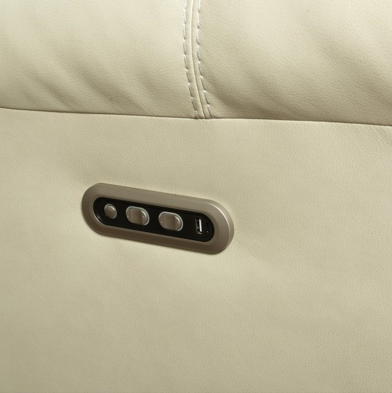 PU Leather 3-Seater Reclining Sofa with Diamond-Stitched Back and Power Console | MS004B