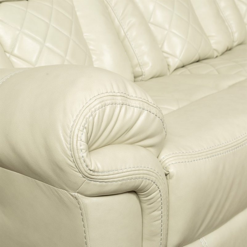 PU Leather 3-Seater Reclining Sofa with Diamond-Stitched Back and Power Console | MS004B