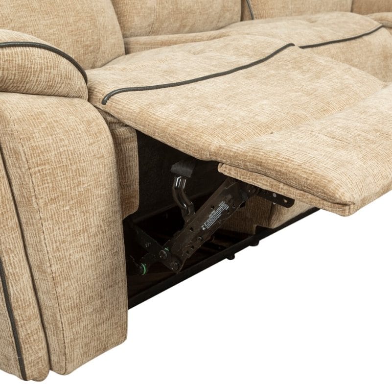 Textured Fabric 3-Seater Reclining Sofa with Contrasting Piping and Soft Cushion Arms | MS005B