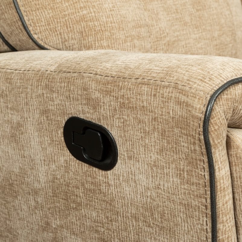 Textured Fabric 3-Seater Reclining Sofa with Contrasting Piping and Soft Cushion Arms | MS005B
