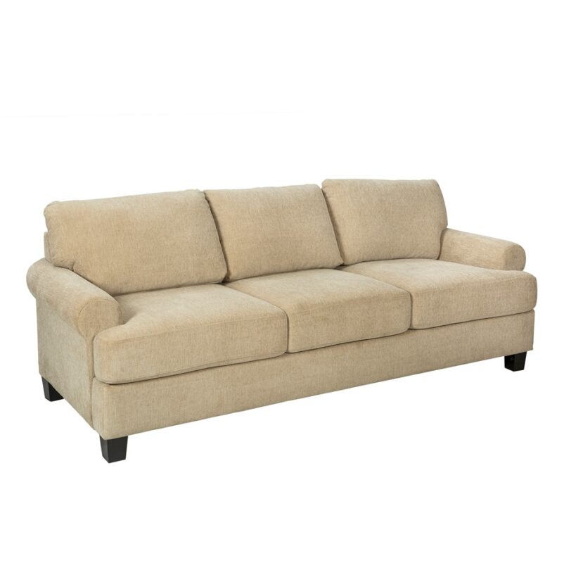 Rounded Arm 3-Seater Sofa with Straight Cushion Profile | TSF003B