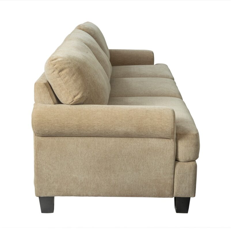 Rounded Arm 3-Seater Sofa with Straight Cushion Profile | TSF003B
