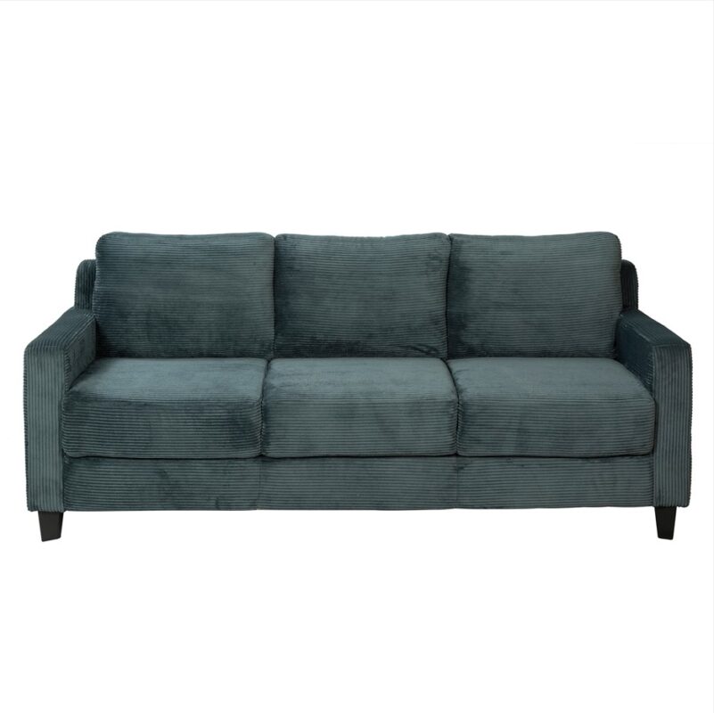 Corduroy Texture 3-Seater Sofa with Linear Arm Design | TSF004B