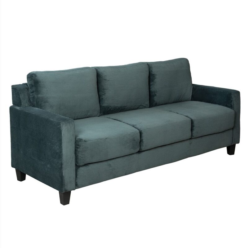 Corduroy Texture 3-Seater Sofa with Linear Arm Design | TSF004B