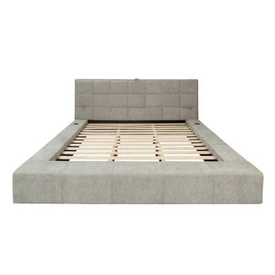 Upholstered Bed Frame with Integrated Headboard Storage and Wireless Charging – MB001-1
